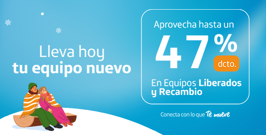 aprovecha hasta un 47% de descuento en equipos liberados y recambio